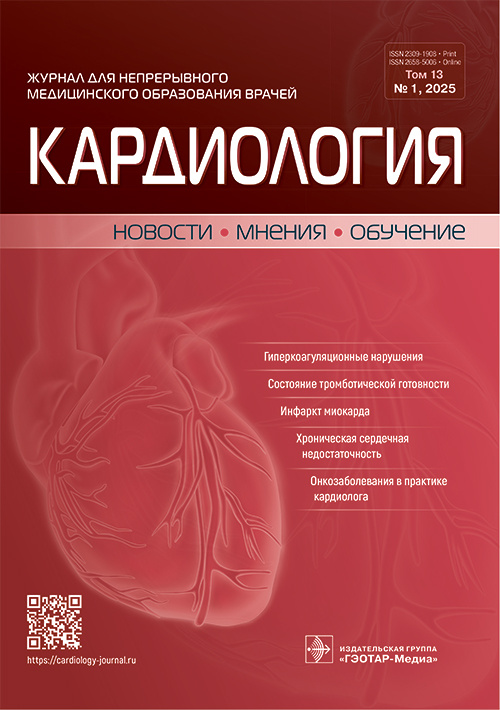 Кардиология. Новости. Мнения. Обучение. №1, 2025